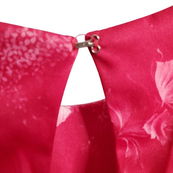 Vintage Sears Size 10 Dress Floral Lace Trim Shoulder Ribbon Floral Pattern Pink - Picture 12 of 13